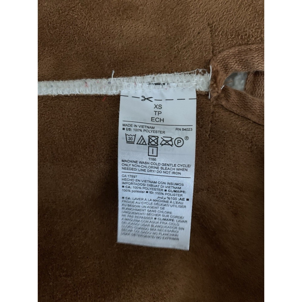 Old Navy Women Jacket Coat Sherpa Faux Suede Sz XS Oversized Ivory Tan Snaps - Picture 11 of 14